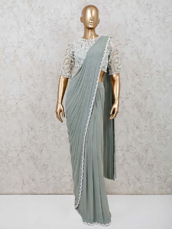 Stitched One Minute Sarees, Occasion : Party Wear