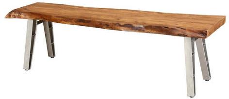 Live Edge Bench with Iron Legs, Size : 3x5ft, 4x6ft, 5x7ft