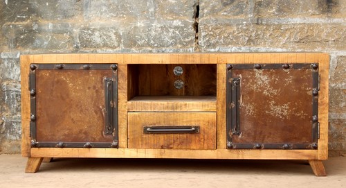 Wooden Rustic Style Tv Unit, Certification : ISI Certification