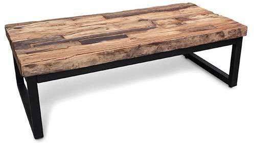 Polished Sleeper Wood Coffee Table, for Home, Hotel, Restaurant, Shape : Rectangular