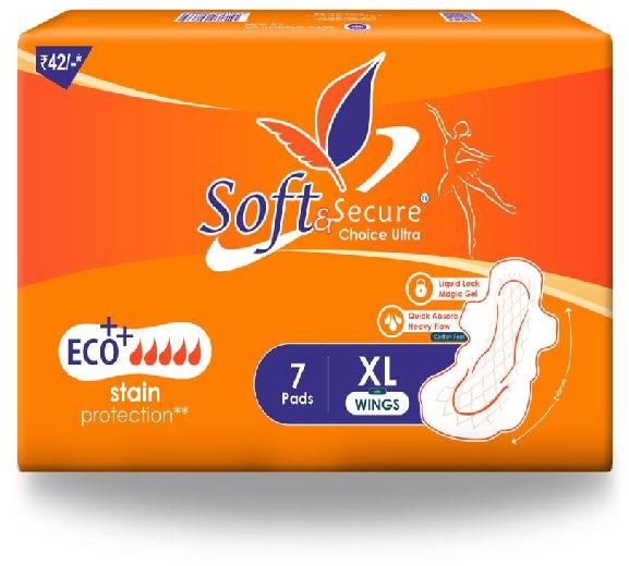 Soft Secure Cotton Xl Wings Sanitary Pads, Feature : Breathable, Fan-Shape, Odor Control