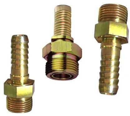 Round Polished Brass Hydraulic Hose Pipe Nipple, for Industrial Use, Size (Inches) : 1/2 Inches