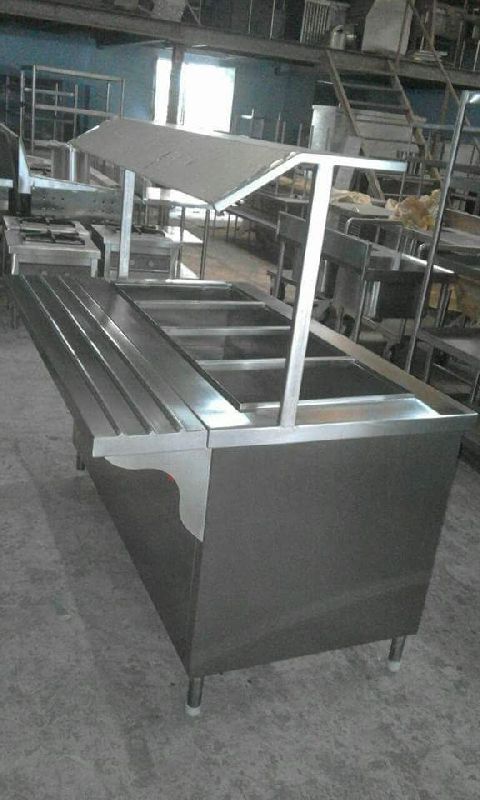 Rectangular Polished Stainless Steel Bain Marie with Canopy, for Restaurants, Size : Multisize