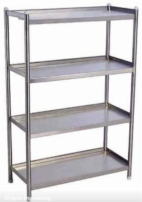 Polished Stainless Steel Rack, Color : Silver