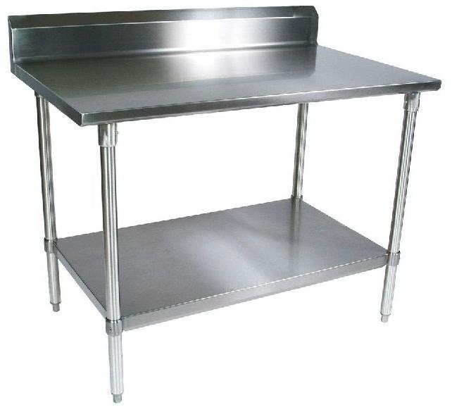 Stainless Steel Table with Backsplash, Size : Multisize