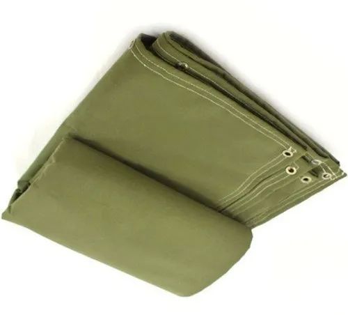Olive Green Knitted Canvas Tarpaulin, for Building, Cargo Storage, Roof, Feature : Anti-Static, Waterproof