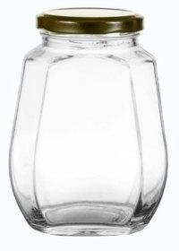 250ml Octagonal Glass Jars, for Spices, Nuts, Pickle, Jam, Spreads, Honey, Ghee, Feature : Fine Finishing