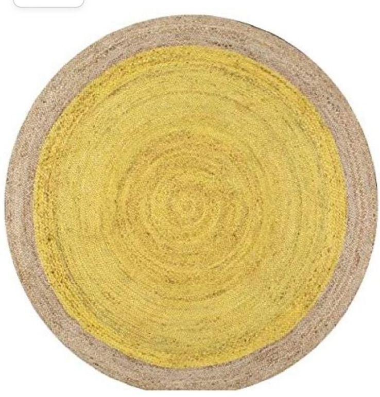 Oval Sonia Collections Handmade Woven Jute Rug, for Long Life, Size : 8X8 Feet, 9X9 Feet, 10X10 Feet