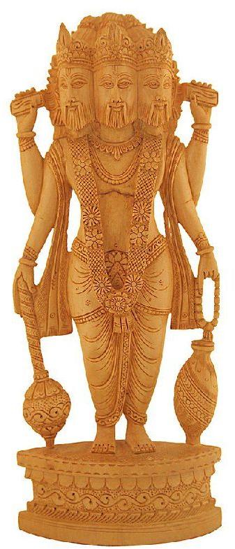 Polished Wooden Brahma Statue, for Shiny, Size : 10feet
