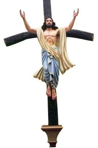 Polished Printed Wooden Jesus Statue, Size : 10feet