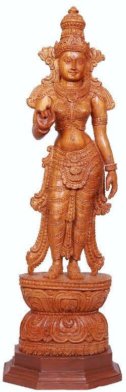 Wooden Mata Parvati Statue