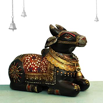 Polished Plain Wooden Nandi Statue, Feature : Light Weight, Shiny Look, Termite Proof