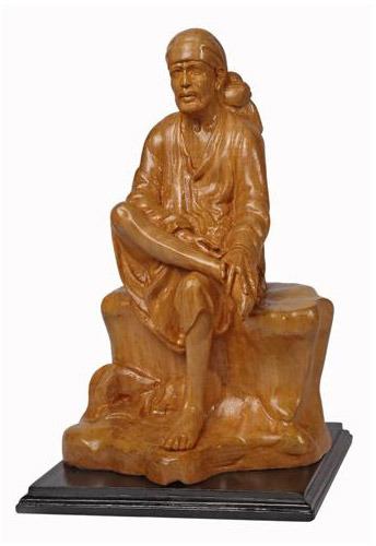 Polished Plain Wooden Sai Baba Statue, Size : 10feet