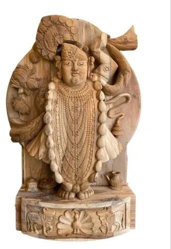 Polished Plain Wooden Shrinath Ji Statue, Feature : Light Weight, Shiny Look, Termite Proof