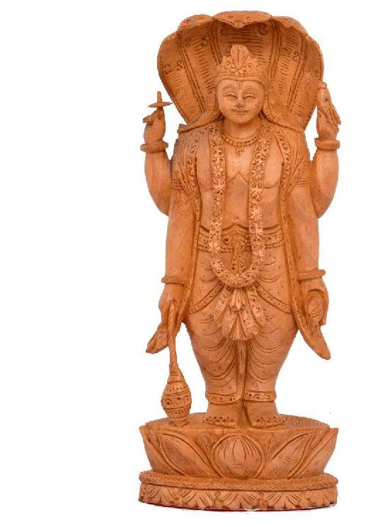 Polished Wooden Vishnu Statue, for Shiny, Size : 10feet