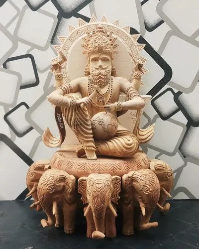 Polished Wooden Vishwakarma Statue, Feature : Crack Proof, Light Weight, Shiny Look, Termite Proof