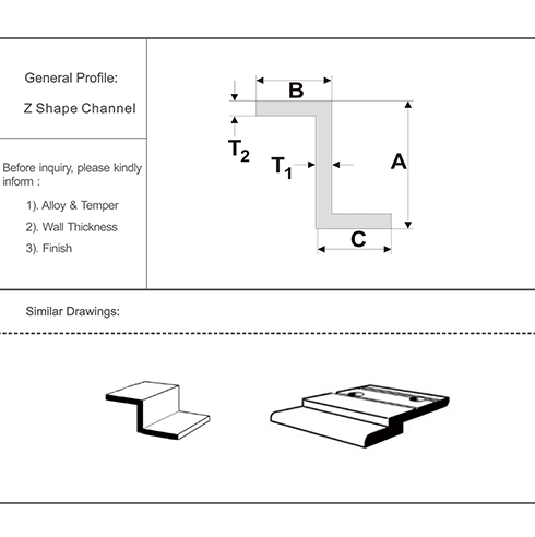 Aluminum Aluminium Z-shape Profile, Feature : Crack Proof, Durable ...