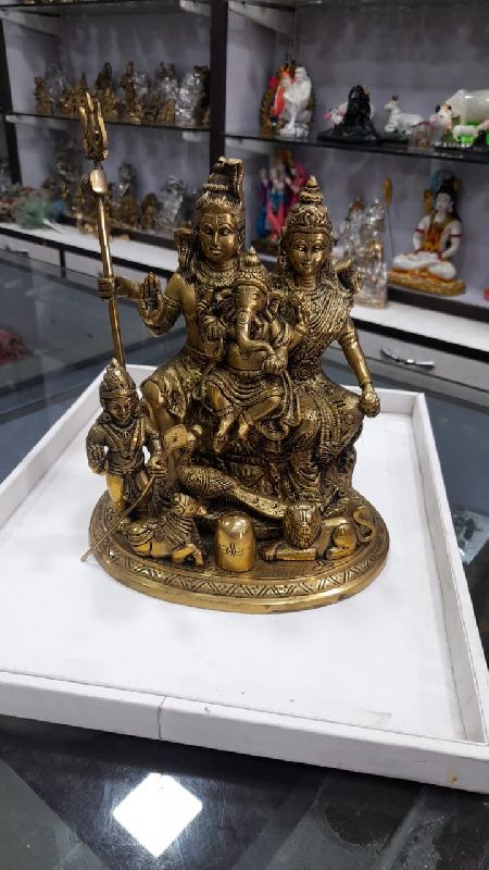 Brass shiv parivar statue