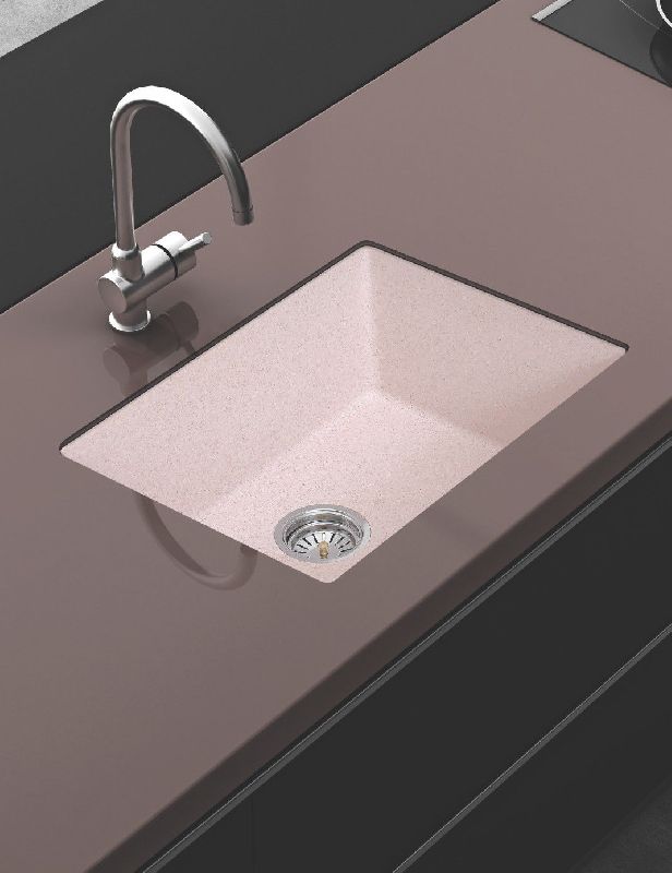 Square Experio Quartz Kitchen Sink, for Home, Finish Type : Glossy
