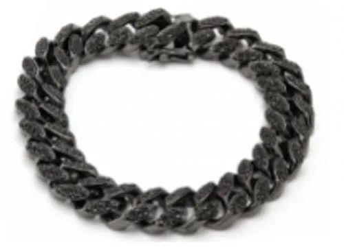 Mens Cuban Link Cubic Zirconia Bracelet, Purity : 98%