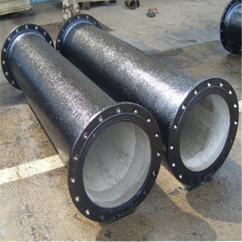 Polished Ductile Iron Flanged Pipe, for Gas, Sewage, Color : Black