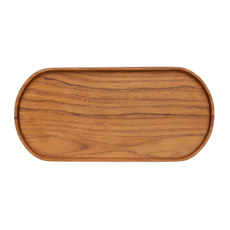 Rectangular Wooden Oval Platter, Color : NATURAL