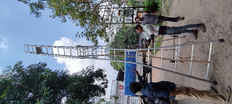 Aluminium A Type Extension Ladder., for Industrial, Color : Silver