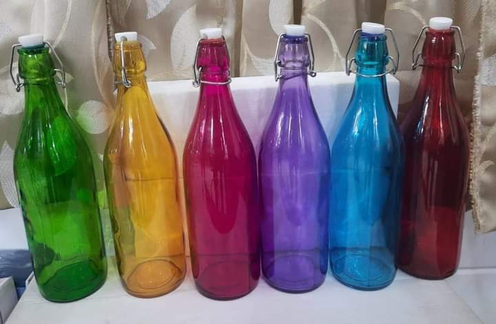 Colored Glass Bottle, Capacity : 1L, 2L