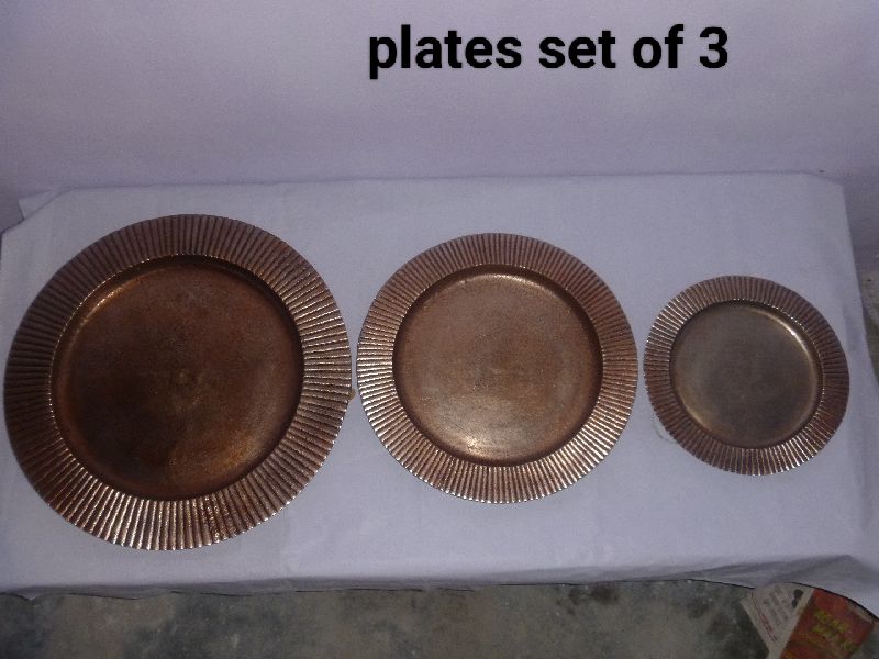 Aluminium Plate Set of 3, for Food Serving