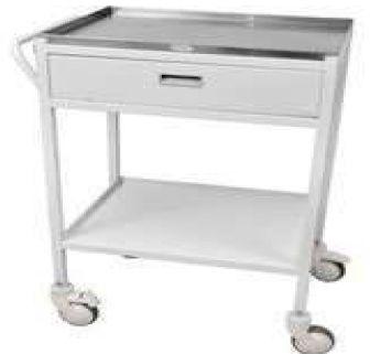 Rectangular ECG Trolley with Drawer, for Hospital, Feature : Moveable