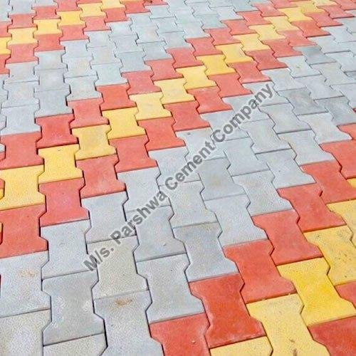 Rectangular Concrete I Shape Paver Block, for Flooring, Pattern : Plain