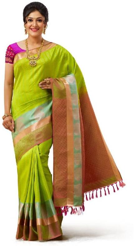 Unstitched silk sarees, Width : 5.5 Meter