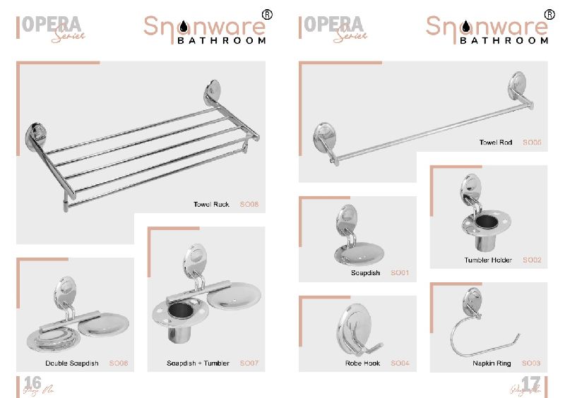 Snanware Polished stainless steel bathroom accessories, Feature : Long Life, Fine Finished