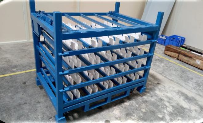 MS Industrial Stacking Rack, Color : Blue