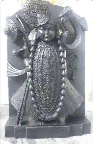 Polished Plain Marble Shrinath Statue, Size : 18inch
