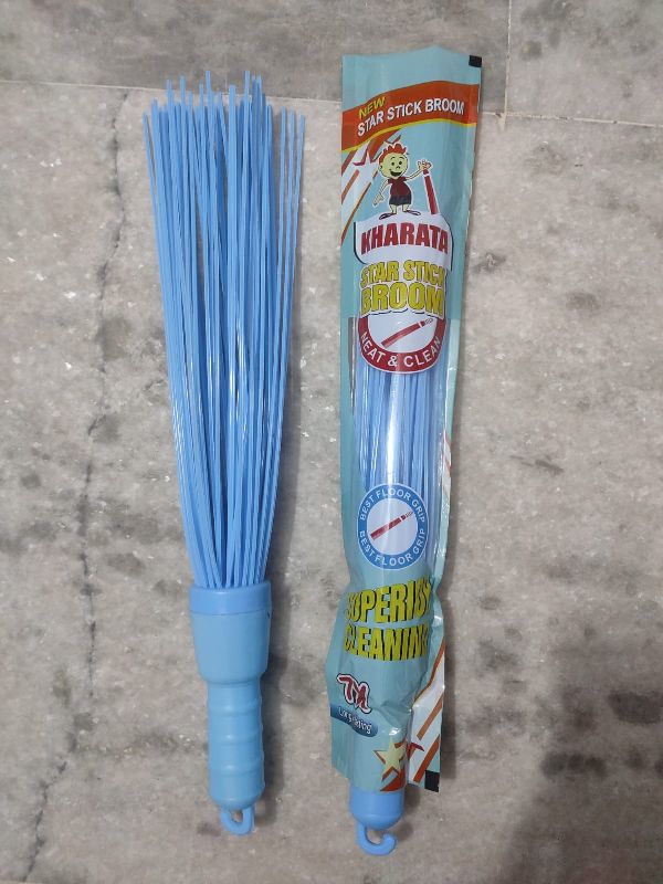 Plastic Floor Broom, for Cleaning, Color : Blue