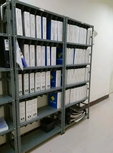 Rectangular Mild Steel Office File Rack, Color : Grey