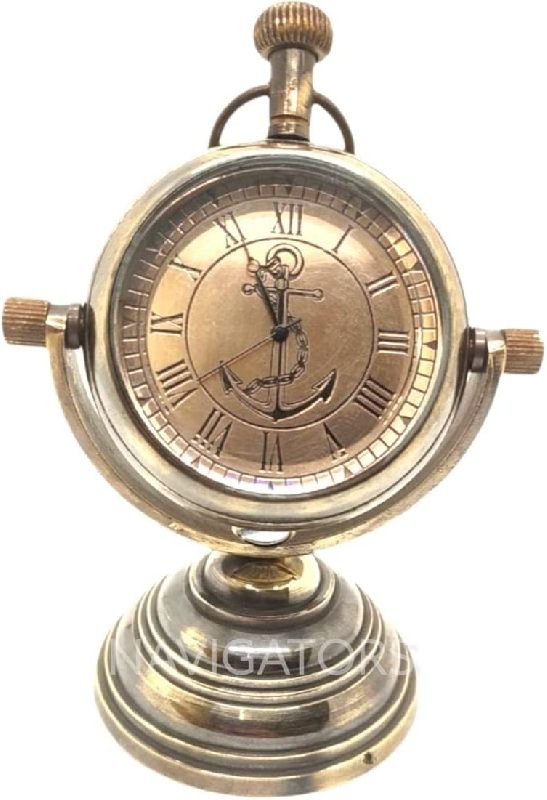 Antique Brass Desk Clock