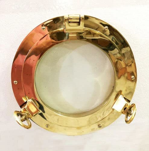 Round Shiny Brass Door Window Glass Porthole