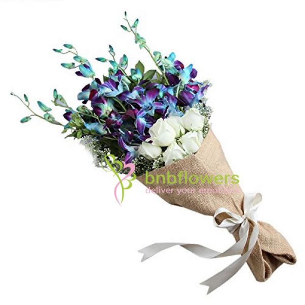 Wishes with Beauty Flower Bouquet, Packaging Type : Craft Paper