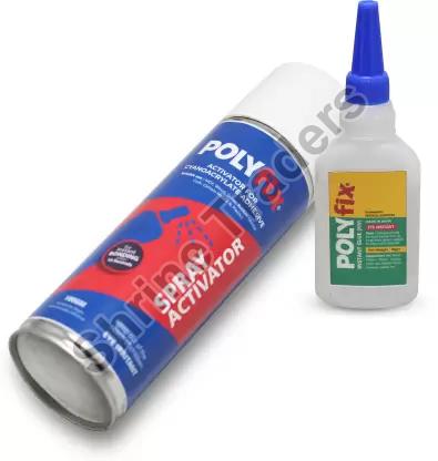 Polyfix Super Glue Accelerator with Cyanoacrylate Super Glue Adhesive