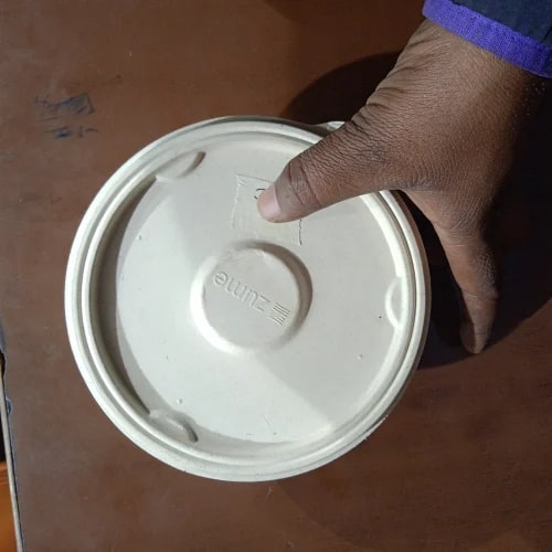 Plain Sugarcane Bagasse Round Biodegradable Container, Feature : Eco-Friendly, Light Weight