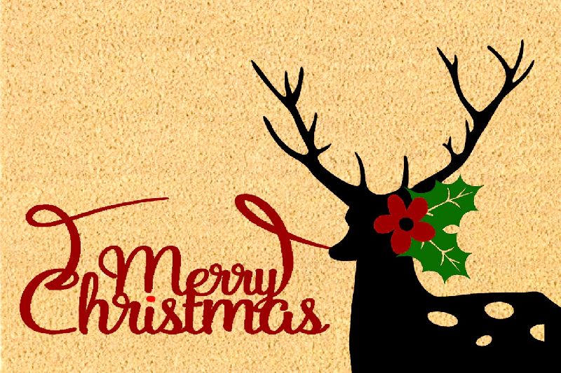 Printed Merry Christmas Coir Doormat, Size : 40×60 Inches