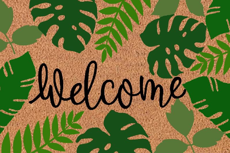Printed Welcome Coir Doormat, Size : 40×60 Inches