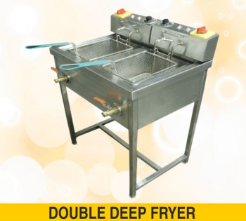 Stainless Steel Electric Double Deep Fryer, for Industrial Kitchen, Feature : Best Quality