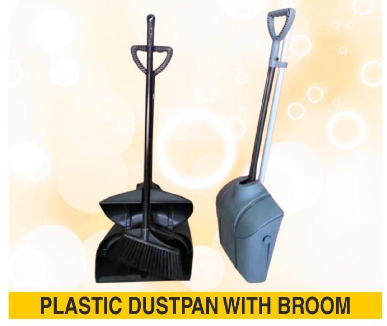 Plastic Dustpan With Broom, for Cleaning, Feature : Premium Quality