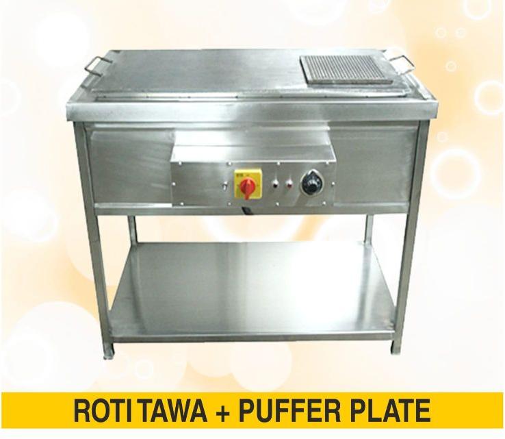 Cast Iron Polished Roti Tawa with Puffer, for Commercial, Hotels, Restaurant, Feature : Easy To Use