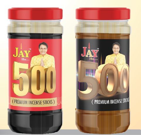 500 Plastic Jar Premium Incense Sticks, for Home, Office, Pooja, Temples