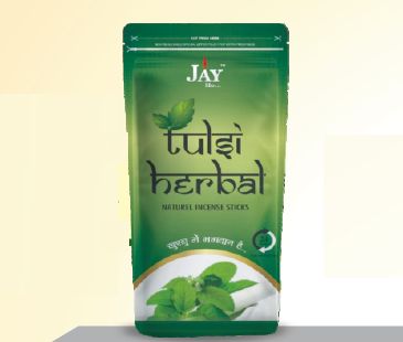 Tulsi Herbal Zipper Pouch Premium Green Natural Incense Sticks