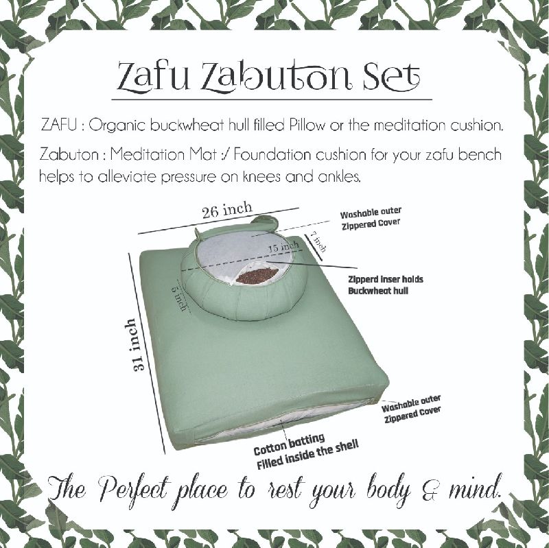 Cotton Zafu Zabuton Meditation Set, for Yoga Use, Style : Handled